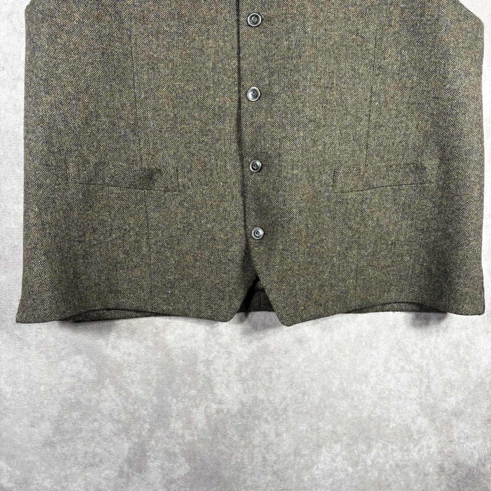 Jos. A. Bank Tuxedo Vest Mens Large Brown Wool Button Front V-Neck Preppy Geek - Picture 3 of 9